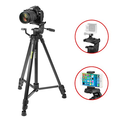 Tripod, iKross 61-inch Professional Light Weight DSLR Tripod with Smartphone Adapters and Carrying Bag