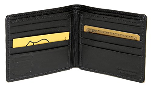 Ashlin® RFID Blocking Men's BI-fold Wallet - Genuine Leather wallet with Lined Currency Compartment, 10 Credit Card Pockets - Keeps Your Identity Safe, Blocks Electronic Pick Pocketing [RFID5728-07-01]