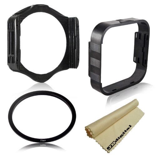 77mm Square Filter Kit for Cokin P Series System. Includes: Adapter Ring + Square Lens Hood + Square Filter Holder + JB Microfiber Lens Cleaning Cloth