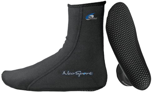 NeoSport Wetsuits Premium Neoprene 2mm Neoprene Water Sock, Black, X-Small - Diving, Snorkeling & Wakeboarding