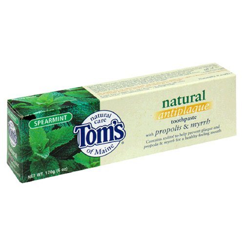 Tom's of Maine Natural Antiplaque Toothpaste, Spearmint, 6-Ounce Tube