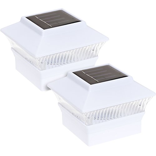 Reusable Revolution Solar Powered 4 x 4 LED Post Cap Light (White, 2 Pack)