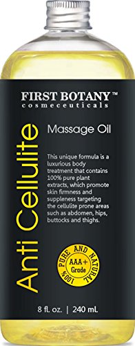 Anti Cellulite Massage Oil & Body Nutritive Serum 8 fl. oz. with 100% Pure Plants Extracts that targets Cellulite -Visibly Smoothing Hips, Buttocks, and Thighs for a Slimmer Silhouette.