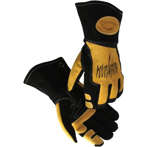 Caiman 1830-6 Black Deerskin Airflow Inslation Welding-Revolution Glove, X-Large