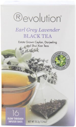 Revolution Tea Earl Grey Lavender Tea, 16-Count Teabags (Pack of 6)