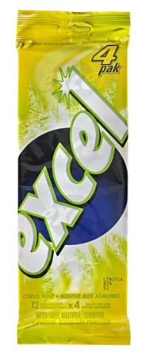Excel Sugar-Free Gum, Citrus Mint, 4-Pack