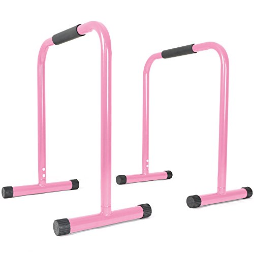Titan Fitness Pink Dip Station Leg Raise Bars Body Weight Parallettes Crossfit