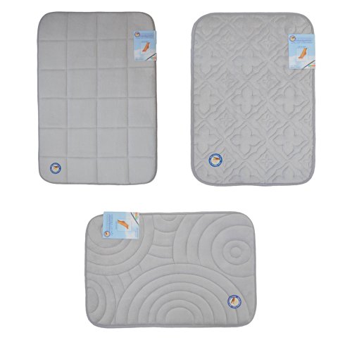 Silver Memory Foam Bath Mat/area rug: Non-skid, Absorbent, 17 X 24 or 20 X 30