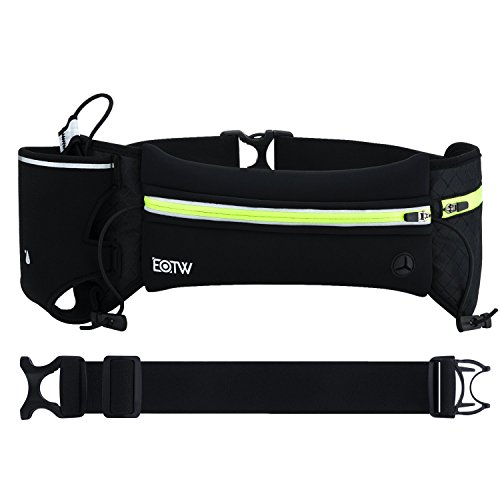 Hydration Belt for Running, EOTW Hydration Waist Pack, Waist Pouch for Hiking Running Jogging Climbing, Hydration Bag with One Side Pouch & One Water Bottle Holder & Gel Holder - 3M Reflective Strips - Fits iPhone 6s/6 Plus, Samsung GalaxyS6/5 Note 4/3/2