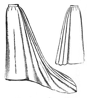 1892 Umbrella Skirt with Train Pattern