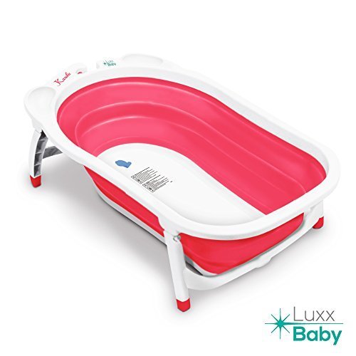 Luxx Baby BF1 Folding Bath Tub by Karibu w/Non-Slip Mat (Pink)