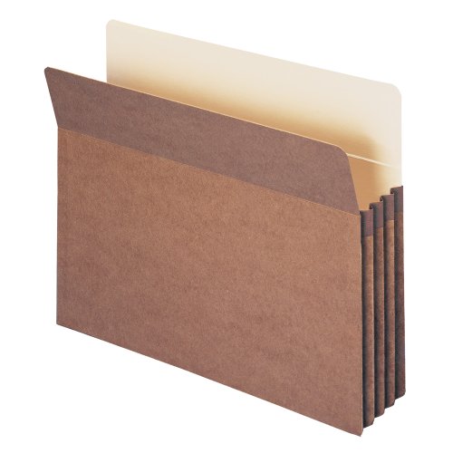 Smead File Pocket, Straight-Cut Tab, 3-1/2 Expansion, Letter Size, Redrope, 25 per Box (73224)