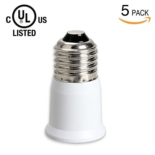 (5 Pack) UL-listed E26/E27 to E26/E27 - Standard Edison Screw Base Lamp Bulb Socket Extender Adapter Converter Extension Holder