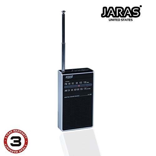 Jaras JJ-216 Pocket AM/FM Radio Built in Speakers & Headphone Jack FM Antenna