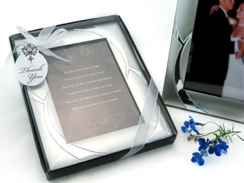 Artisano Designs Double Ring Romance Brushed Photo Frame Favor