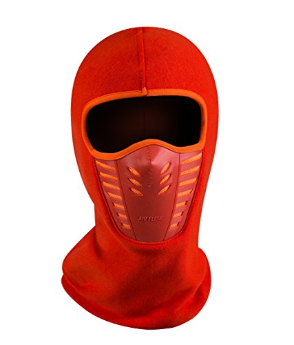 Zerd Winter Fleece Warm Full Face Cover Anti-dust Balaclava Windproof Ski Mask Hat Orange