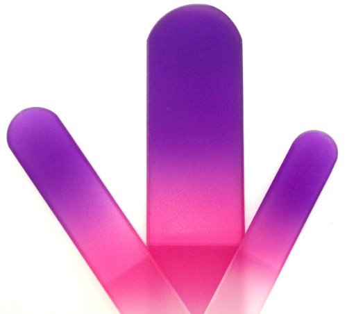 Dragonpad 3 Crystal Glass Nail Files Manicure Set Purple/Pink