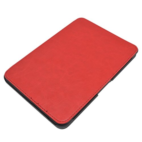 Red Ultra Slim Thin Leather Cover Case with Sleep Mode for Amazon Kindle Fire HD 7 (Previous Generation)