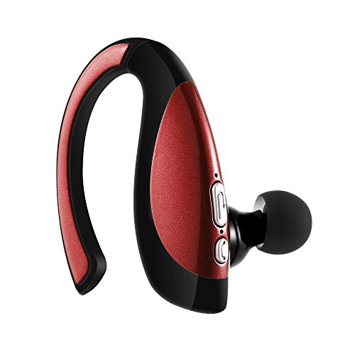 Grandbeing Voice Command Bluetooth Headset for Right Ear - Black Red