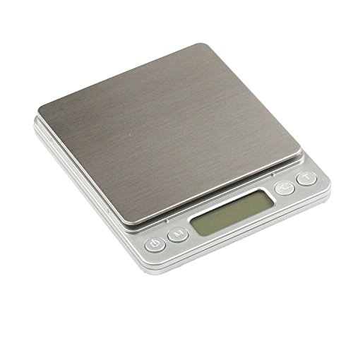 0.01oz/0.1g 3000g Digital Pro Pocket Kitchen Scale with Back-Lit LCD Display Tare, Hold and PCS Features (Silver)