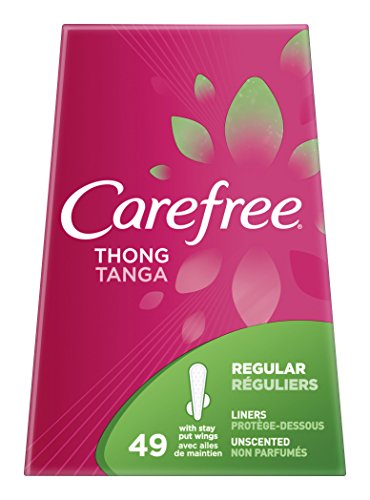 Carefree Thong Panty Liners, Thin To Go, Pack of 49 Liners