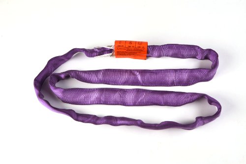 AMH DR Polyester Round Sling, Endless, Purple, 10' Length, 1-1/2 Width, 2600 lbs Vertical Load Capacity