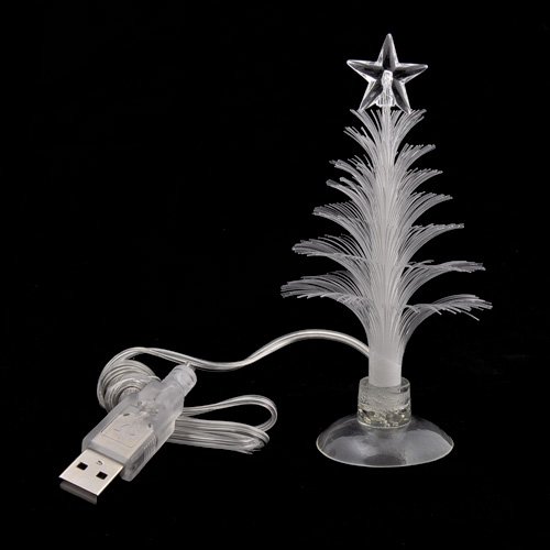 USB 7 Colors Fiber Optic Christmas Tree with Top Star
