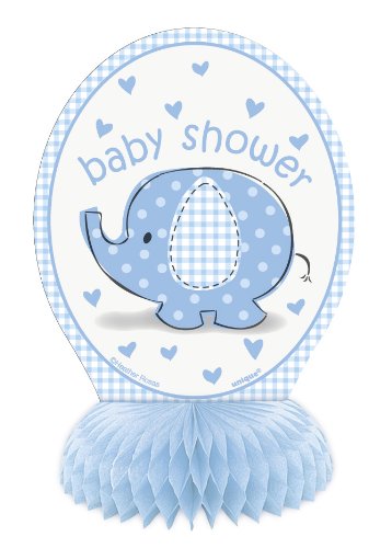 6 Honeycomb Blue Elephant Baby Shower Decorations, 4ct