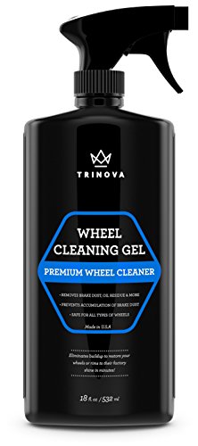 Wheel Cleaner Gel - Best for Removing Dirt, Oil Residue, Dust, Dirt & More - Restores Shine & Clears Stains - Works on Polished & Painted Alloy & Chrome Wheels - Acid-Free Formula - 18 OZ - TriNova