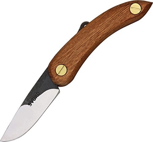 Svord Peasant Mini Hardwood Fold Knife, Swedish high carbon tool steel blade, Hardwood handle