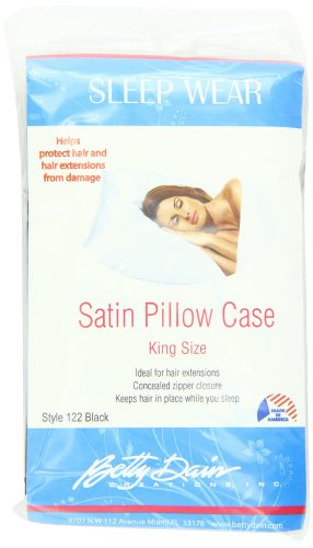 Betty Dain Satin Pillowcase, King Size, Black, (Pack of 2)