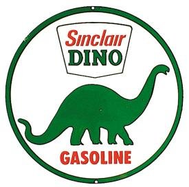 Sinclair Dino Gasoline Round Retro Vintage Tin Sign
