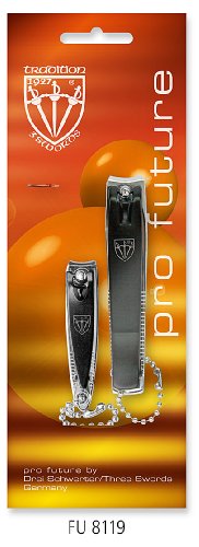 THREE SWORDS • Small nail clipper and large nail clipper • black coloured • basic-standard quality