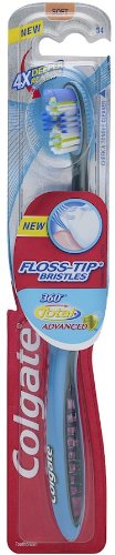 Colgate 360 Total Advanced Floss-Tip Bristle Toothbrush, Full Head Soft