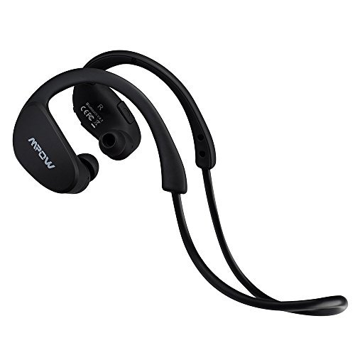 Mpow Cheetah Sport Bluetooth 4.0 Wireless Stereo Headset Headphones with Microphone Hands-free Calling, AptX for Running Work with Apple iphone 6, 6 Plus, 5 5c 5s SE ipad ipod Touch, Samsung Galaxy S5 S6 S6 Edage S7 S7 Edage Note 3 2 and Android Tablet Phones, Black