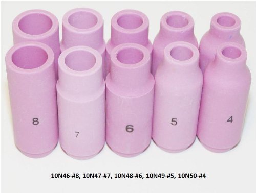 10 Ceramic Cups 10N46 10N47 10N48 10N49 10N50 (#4 #5 #6 #7 #8) for TIG Torch 17, 18 & 26