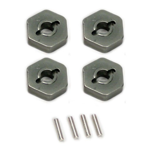 Atomik RC Alloy Wheel Hex Adaptor, Grey fits the Traxxas 1/16 Slash 4x4 and Other Traxxas Models - Replaces Traxxas Part 7154