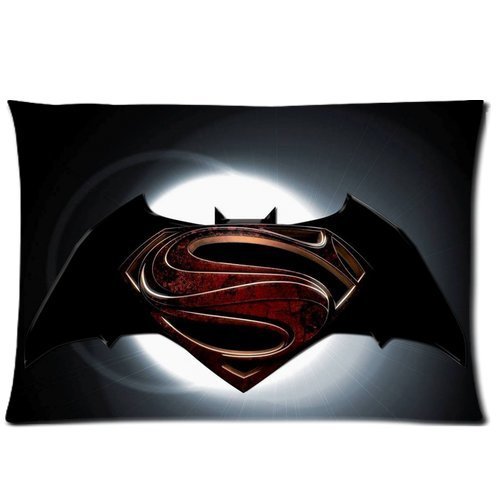 Custom Batman vs Superman Logo Zippered Pillow Cases 16x24 Inch (Two sides)