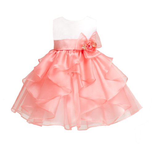 Baby-Girls KID Collection Layered Organza Ruffle Skirt Pageant Party Dress