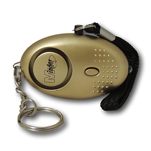 Police Approved Mini Minder Key Ring Personal Attack Rape Alarm 140db with Torch (Gold) - Secured by Design Approved (Police Preferred Specification)
