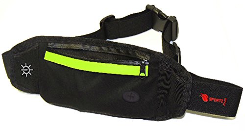 SportzPros LED Running Belt - Premium Quality Reflective Rechargeable Waist Pack (Fits Iphone 6 Plus, Samsung, Galaxy). High Visibility, Lightweight and Adjustable.