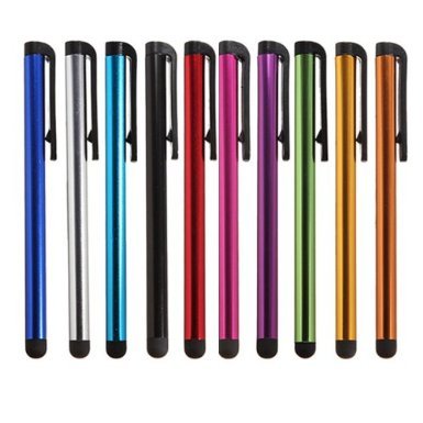 10x Original Universal Capacitive Stylus Touchscreen Pen for ipad 1 & 2, 3 iPhone 5, 4s , HTC, Tablet pc, Asus Tablets, Advent, Samsung Galaxy, Mobile Phones, PC, Blackberry Playbook & Phones, Android and all other Capacitive Screens Devices (10x, mixed colour )