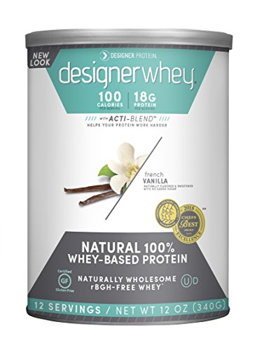 Designer Protein 100% Premium Whey Protein Powder, French Vanilla, 12 Ounce