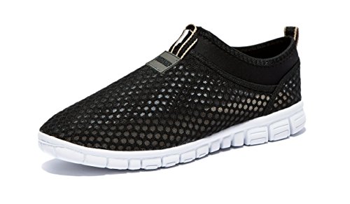 Viihahn Men's Breathable Mesh Slip On Outdoor Sports Running Athletic Exercise Comfortable Shoes Sneakers Size 8.5 US Black
