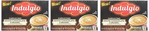 Indulgio Cappuccino, White Chocolate Caramel, 12-Count Single Serve Cup for Keurig K-Cup Brewers (Pack of 3)