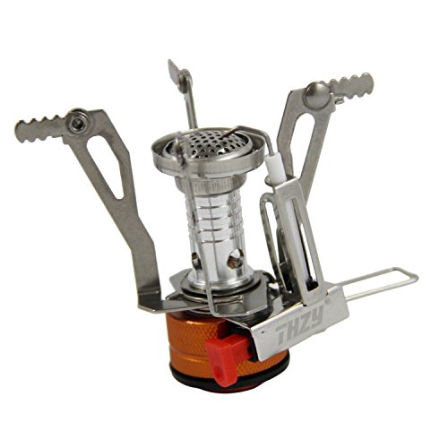 Camping Stove - THZY Ultralight Portable Outdoor Backpacking Camping Stove with Piezo Ignition(Butane/Butane Propane Canister Compatible)