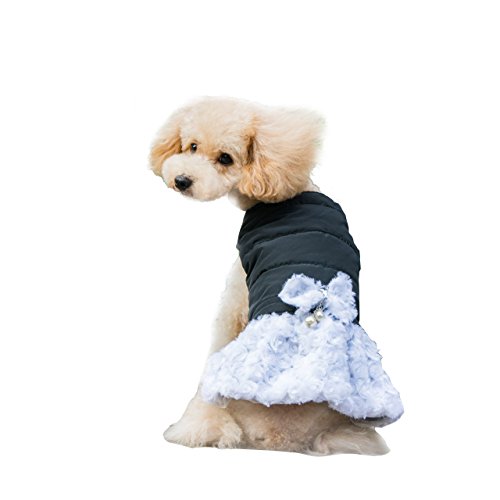 Gracious Dog Winter Dress with Bow Tie (black, S)