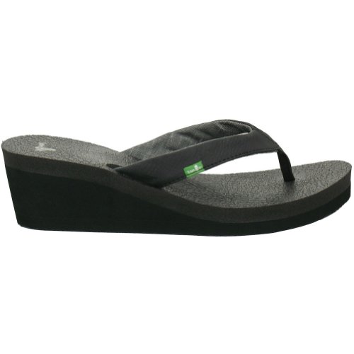 Sanuk Yoga Mat Wedge Women's Sandal/Flip Flop/Slippers Footwear - Black / Size 09