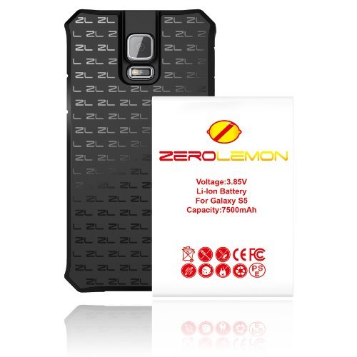 ZeroLemon® 7500mAh Extended + NFC Battery Combo for Samsung Galaxy S5 - TPU Back Cover Included [180 Days Warranty]