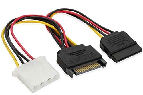 SF Cable SATA 15-pin Male to 4-pin Molex + 15P Male
